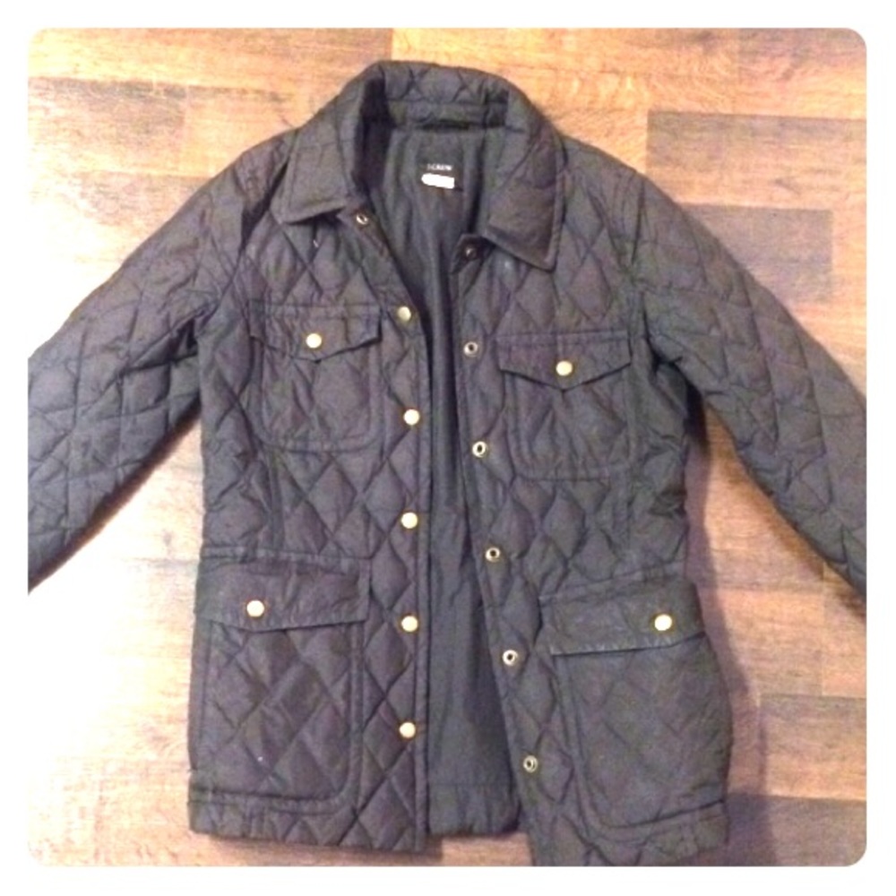 J. Crew quilted black jacket